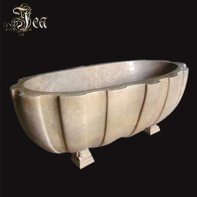 Solid surface natural stone freestanding marble bathtub