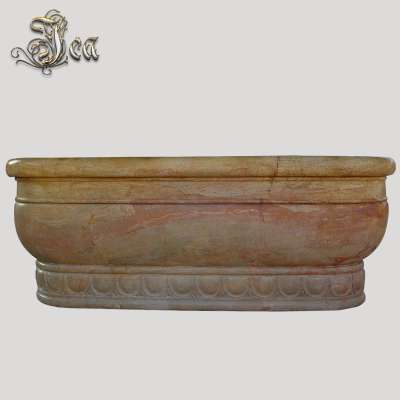 Yellow natural marble stone freestanding bathtub stone